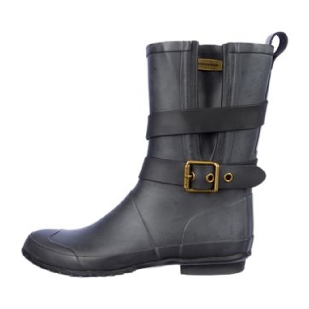 Burberry Gray Winter Rain Boots Matte Finish